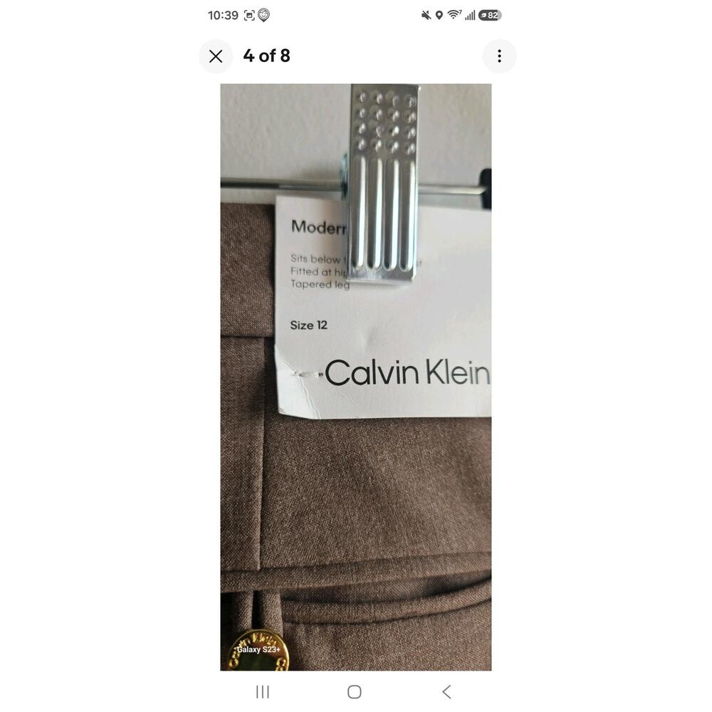 Calvin Klein Modern Fit Mid Rise Wide Leg Classic Career Wear Pants Sise 12 - Picture 8 of 15